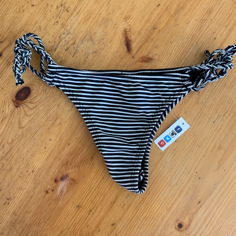 Solkissed swim bottoms, black and white stripes